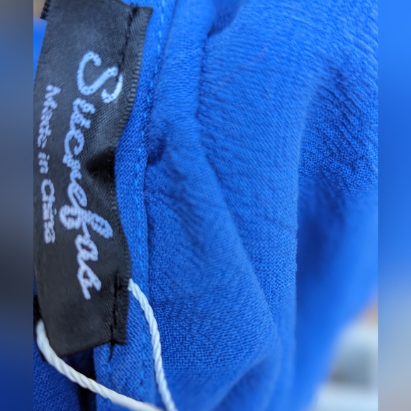 Sucrefas Navy Empire- Waist Short- Sleeve Line Dress, Size M - Picture 10 of 13